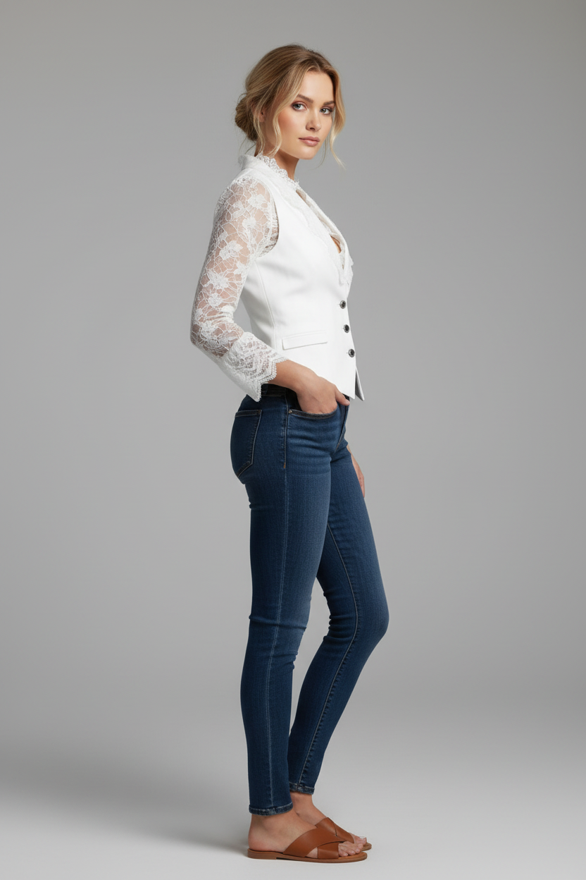 Blazer blanco perfil