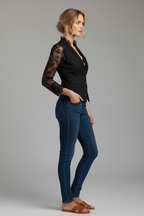 Blazer encaje negro perfil