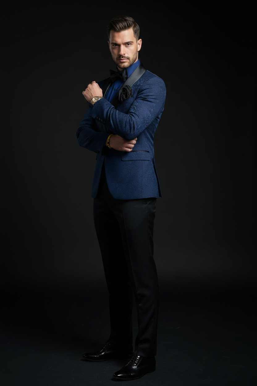 Blazer jacquard pose 3
