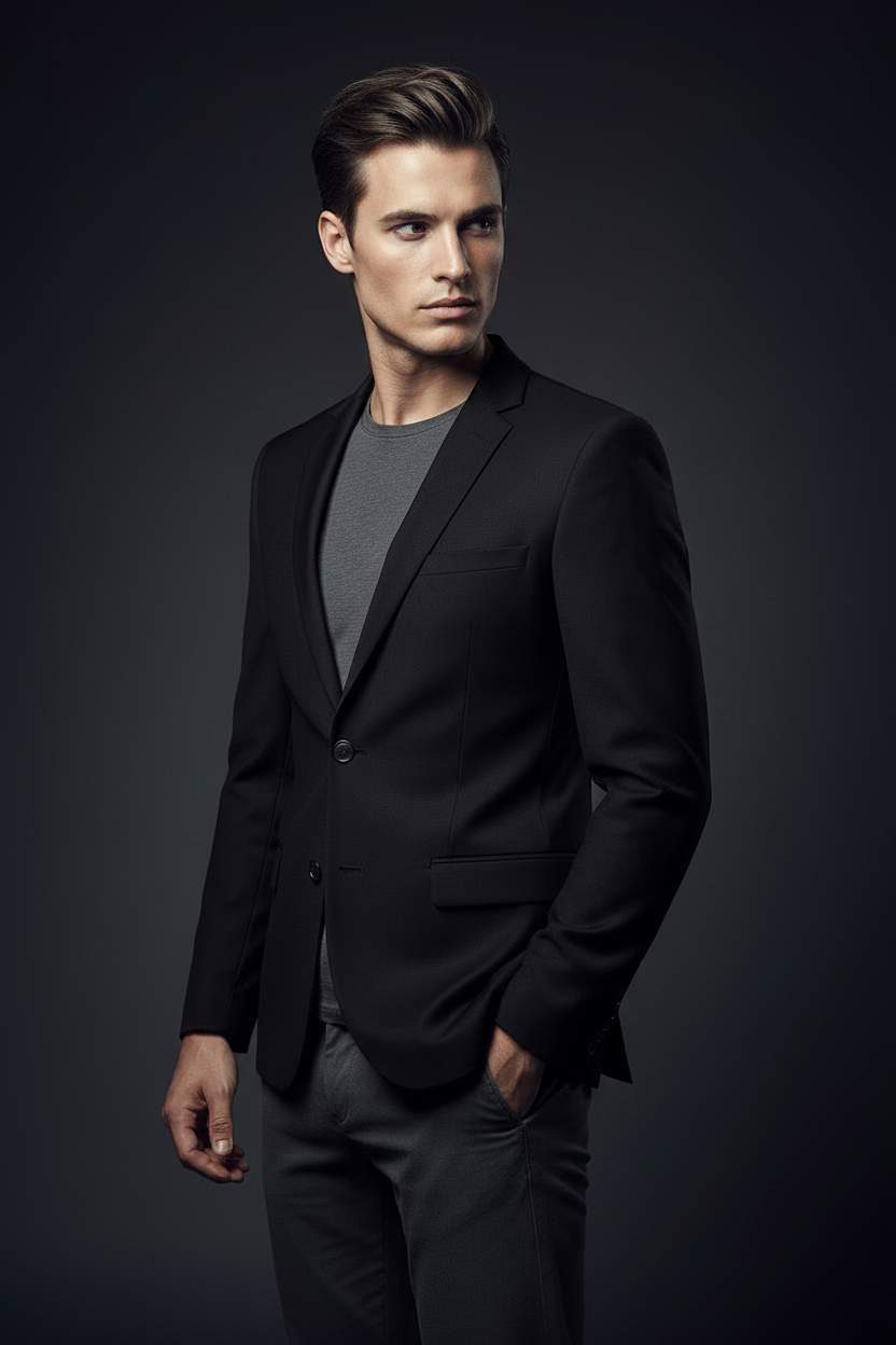 Blazer negro pose 2