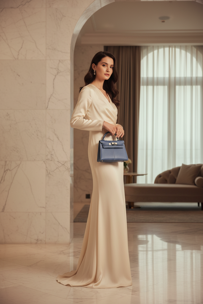 Bolso Zaira Azul con modelo