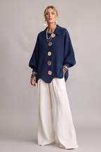 Cardigan azul marino perfil