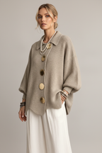 Cardigan beige tres cuartos