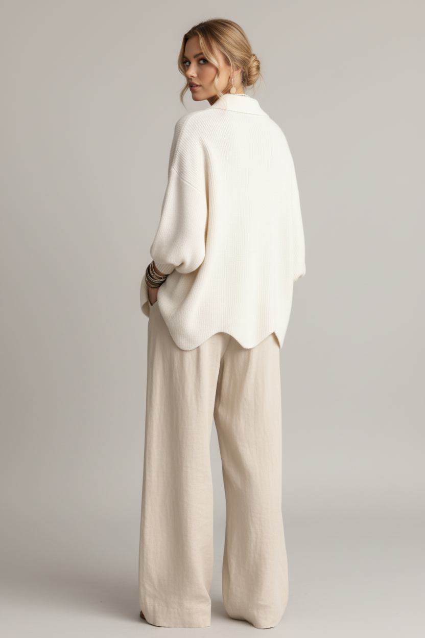 Cardigan blanco espalda
