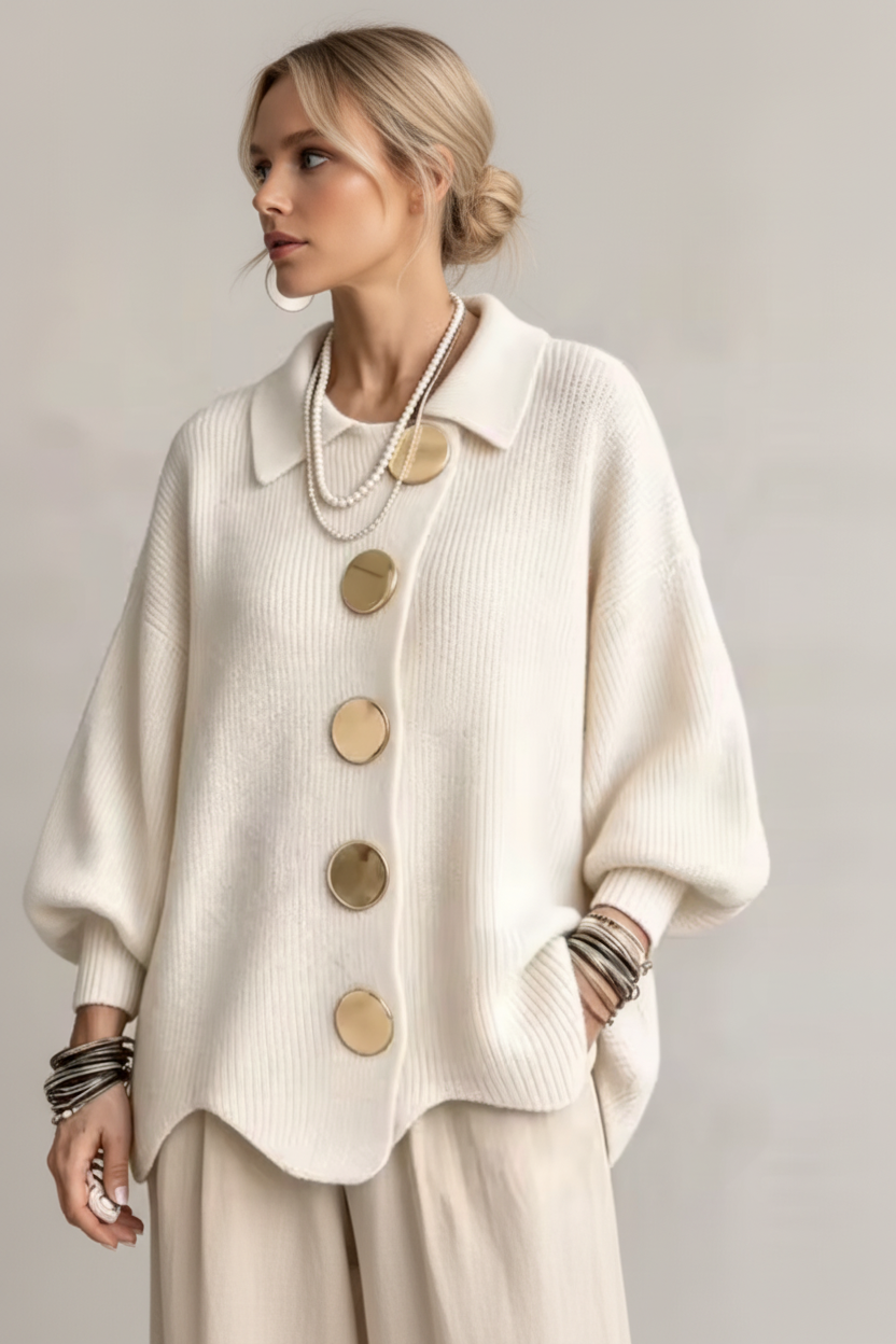 Cardigan blanco perfil