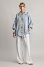 Cardigan celeste frontal