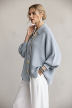 Cardigan celeste perfil