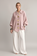 Cardigan rosa frontal