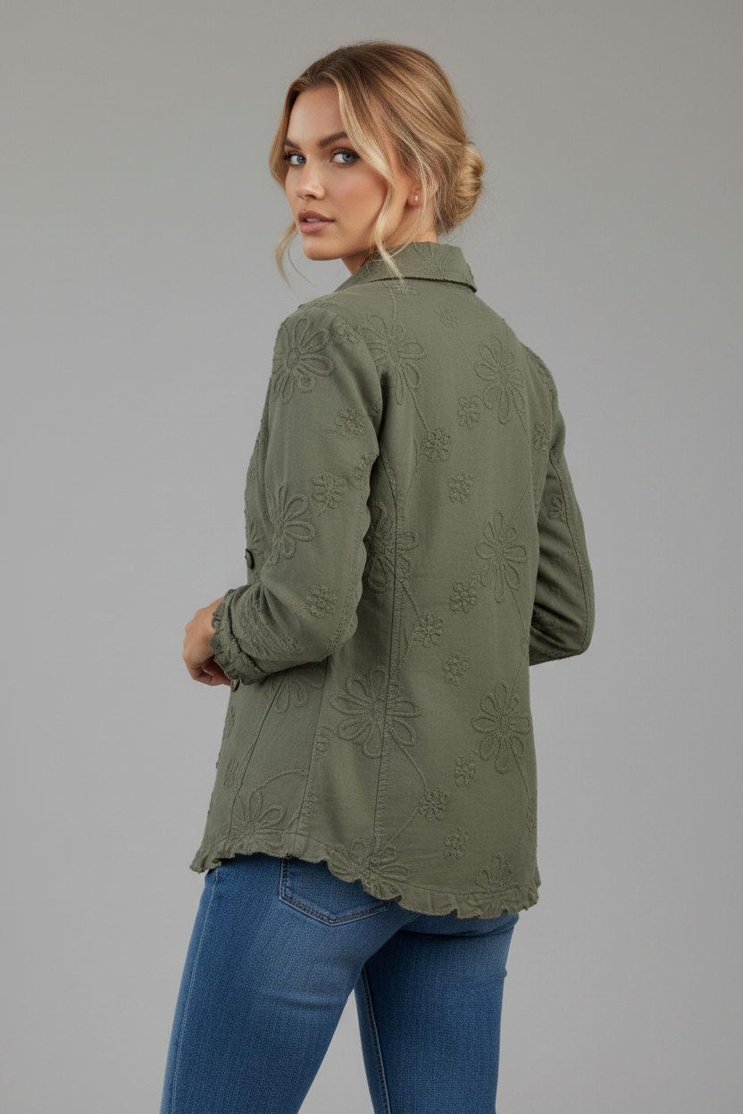 Chaqueta caqui espalda