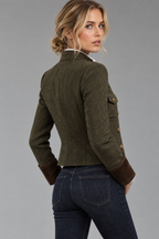 Chaqueta tweed verde espalda
