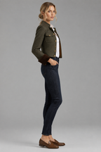Chaqueta tweed verde perfil