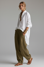 Conjunto khaki tres cuartos