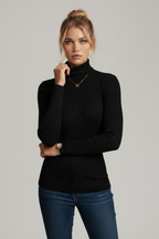 María - Jersey de punto acanalado con cuello perkins