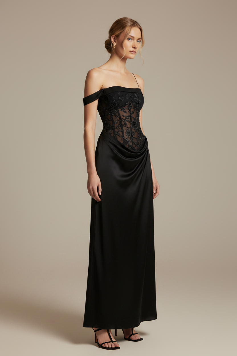 Carla - Vestido largo con Corsé de Encaje