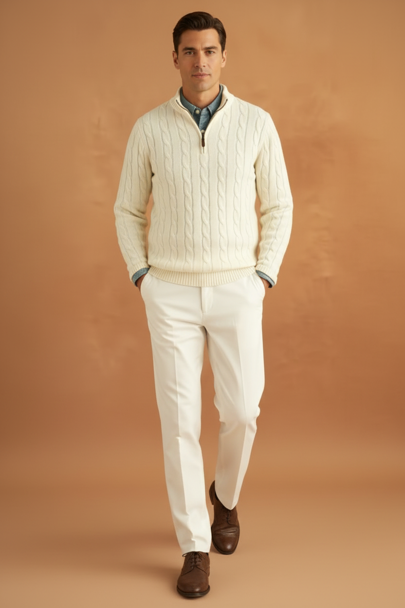Jersey crema pose 2