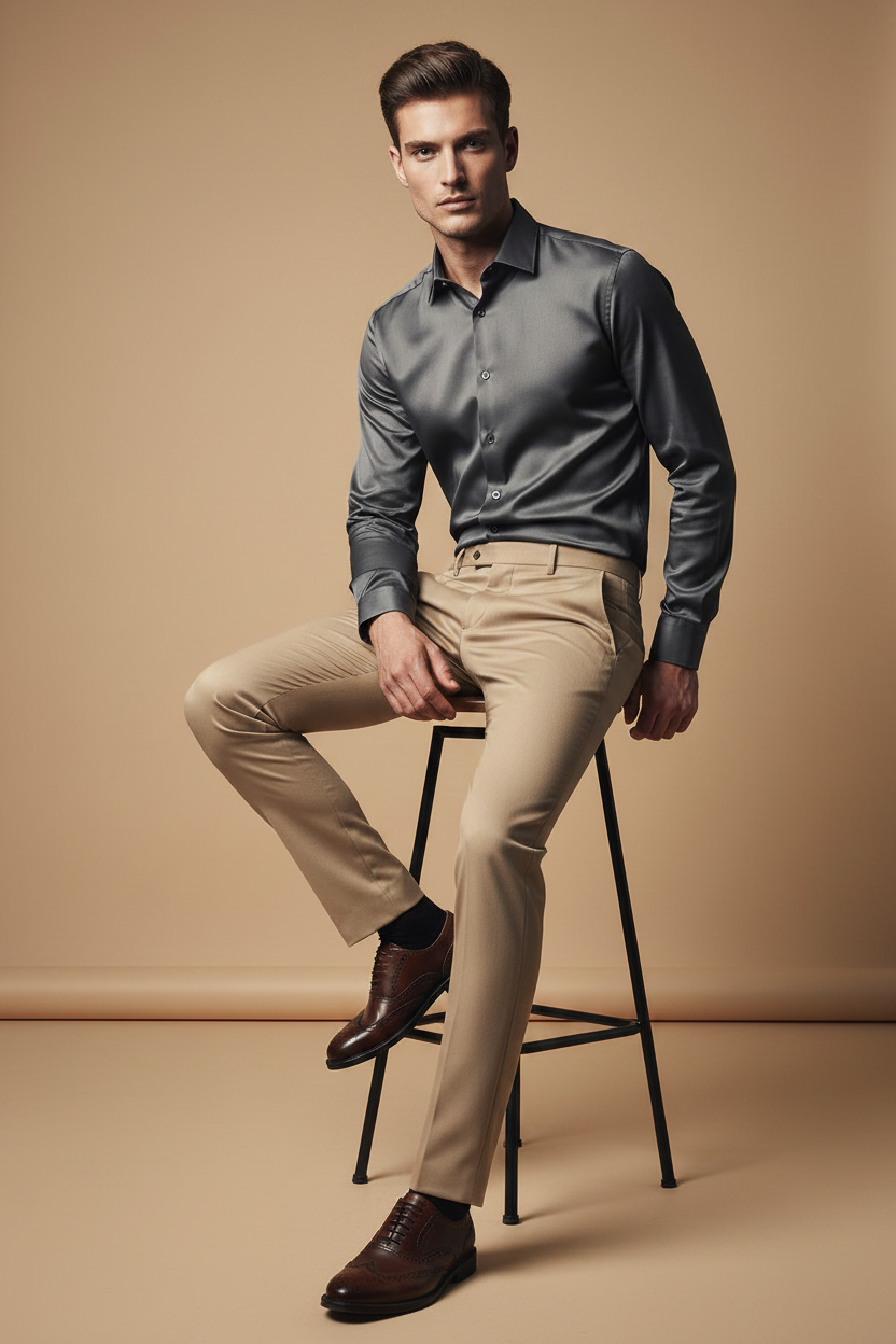 Pantalón beige - sentado