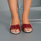 Sandalias burdeos frontal