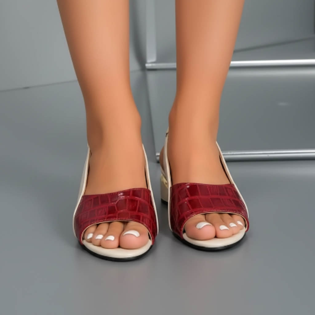 Sandalias burdeos frontal