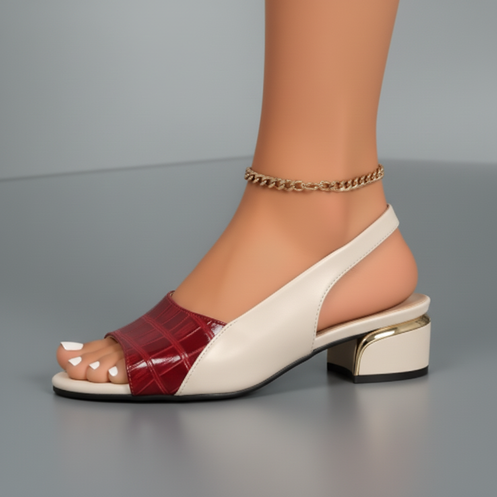 Sandalias burdeos lateral