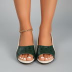Sandalias verde frontal