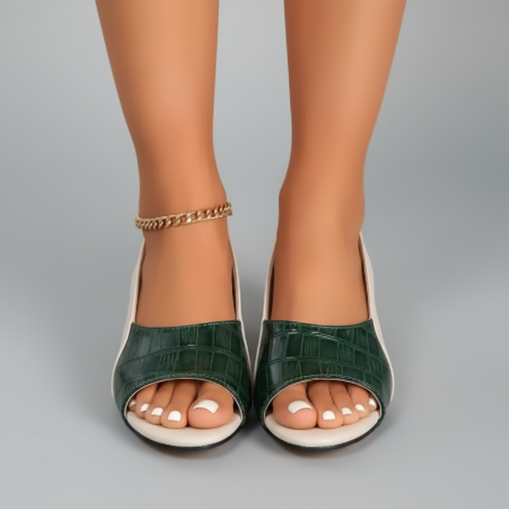 Sandalias verde frontal