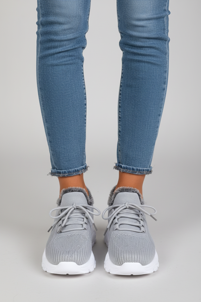 Sneakers grises detalle frontal