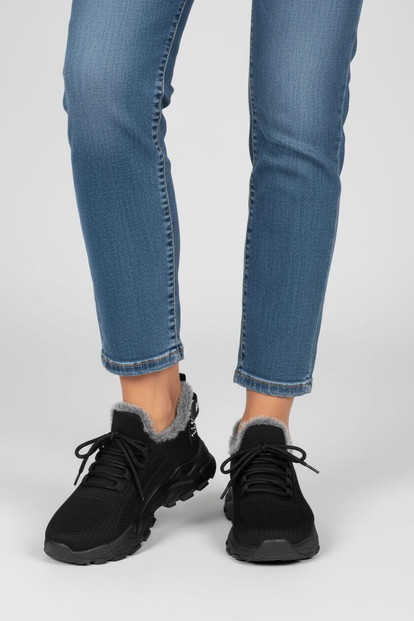 Sneakers negras detalle frontal