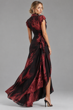 Vestido wrap burdeos espalda